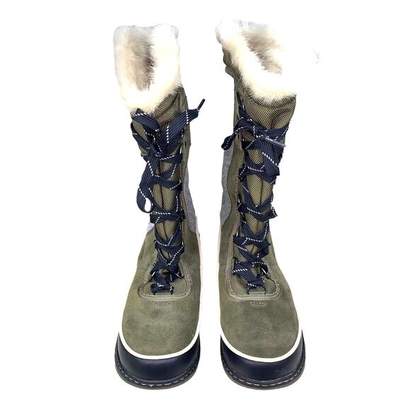 Sorel Women’s Tivoli III Green Suede Tall Winter Boot Size US 6.5 - Picture 4 of 9